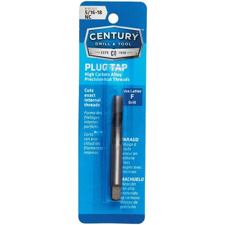 Century Drill & Tool Century Drill & Tool 5/16-18 Carbon Steel National Coarse Tap-Plug 95105